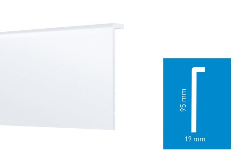 Plinth STIQ 95x19 mm - 2.4 m (pack of 10)